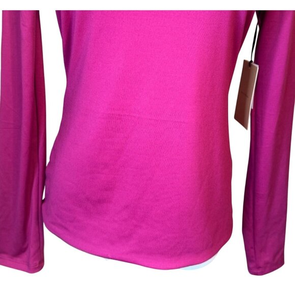 NWT Halogen Small Long-Sleeve Fuchsia Crewneck Top 90% Polyester - Picture 8 of 13